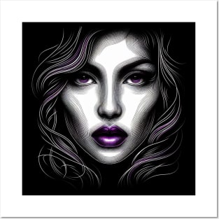 Artistic Face Lineart #15 Posters and Art